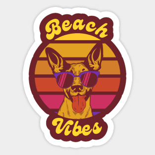 Beach Vibes Dog Sticker